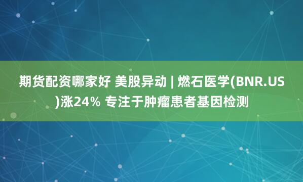期货配资哪家好 美股异动 | 燃石医学(BNR.US)涨24% 专注于肿瘤患者基因检测