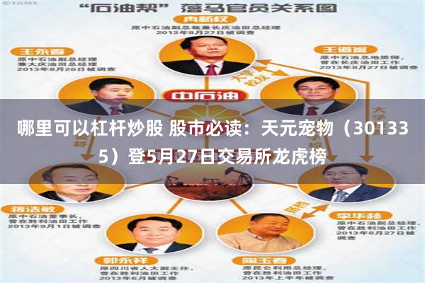 哪里可以杠杆炒股 股市必读：天元宠物（301335）登5月27日交易所龙虎榜