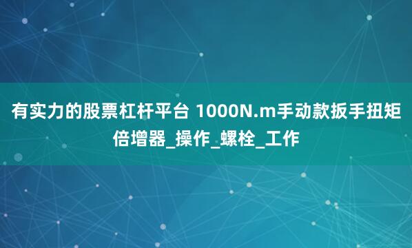 有实力的股票杠杆平台 1000N.m手动款扳手扭矩倍增器_操作_螺栓_工作