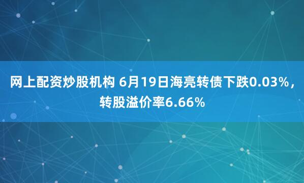 网上配资炒股机构 6月19日海亮转债下跌0.03%，转股溢价率6.66%